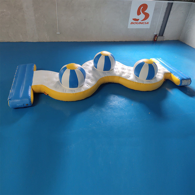 0.9mm PVC Tarpaulin Inflatable Water Park Crazy Water Games 3 Caps